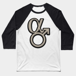 Alpha Male in Symbols Baseball T-Shirt